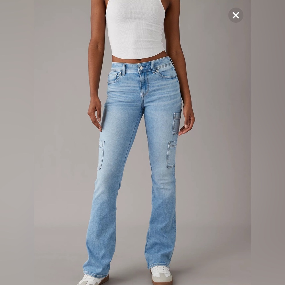 AE Stretch Low-Rise Kick Bootcut Jean